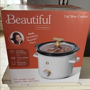 Beautiful Kitchenware 2qt White Slow Cooker